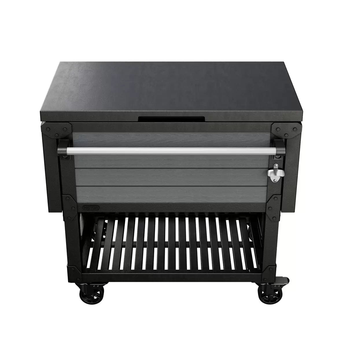 Keter 85 Litre Patio Cooler and Beverage Cart – Ashwood - Image 5