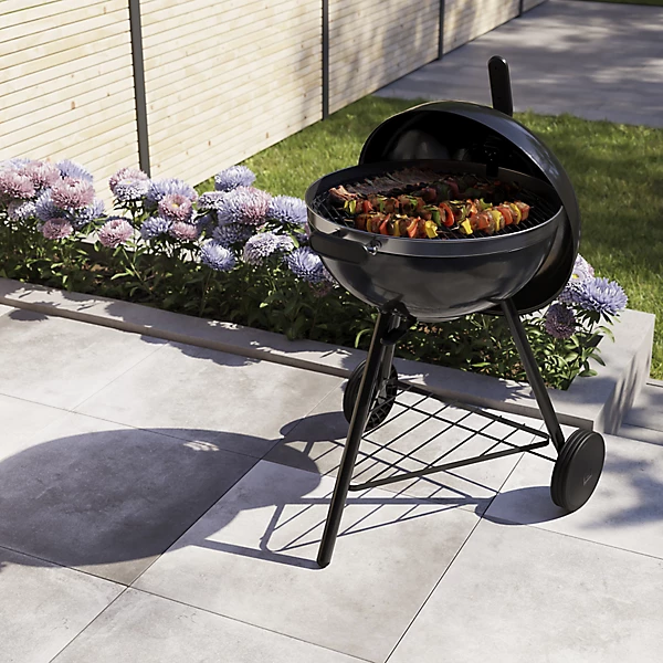 GoodHome Kiowa Black Charcoal BBQ 550mm - Image 2