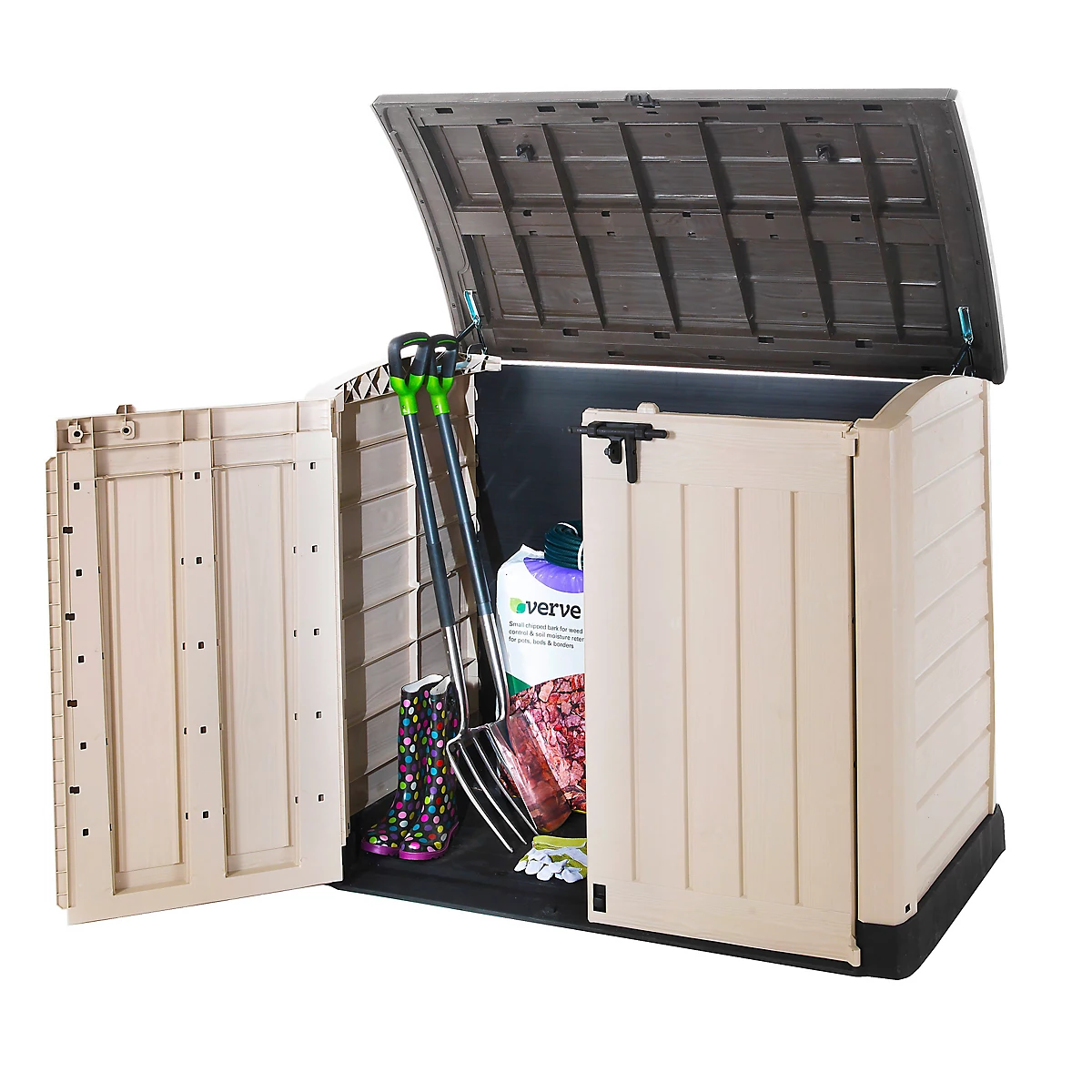 Keter Store-it-out ARC Beige & brown 1200L Garden storage box 1200mm 1460mm - Image 6